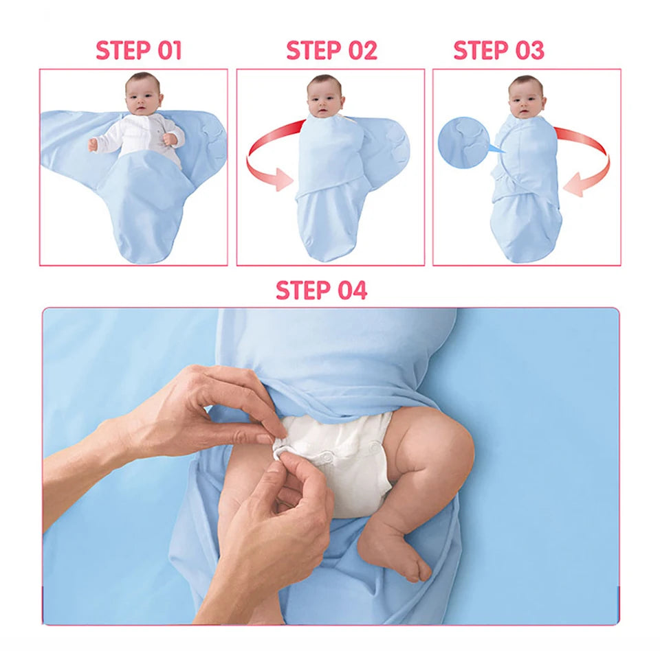 Baby Swaddle Sleeping Bag — 100% Cotton, Anti-Startle, Newborn 0-6M