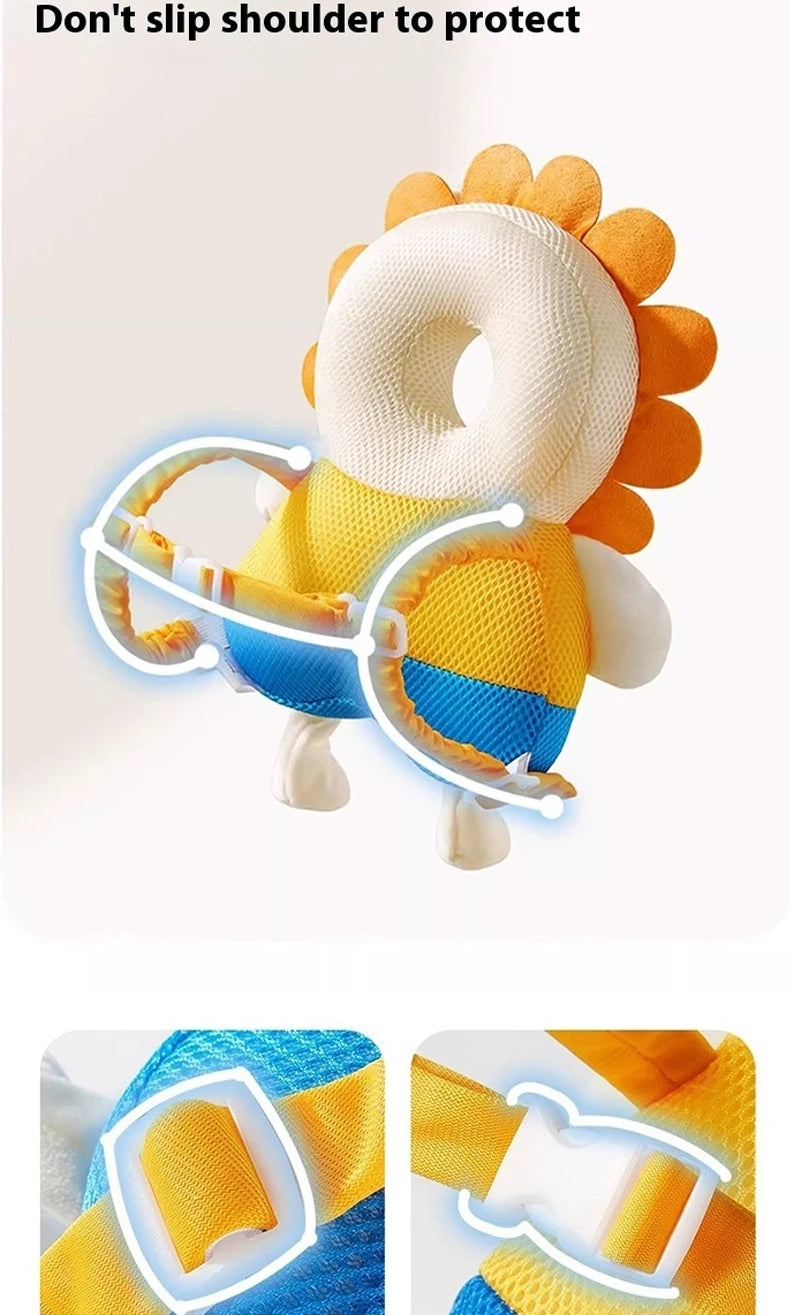 Baby Head Protector Backpack — Cartoon Anti-Fall Cushion for 0-3 Years