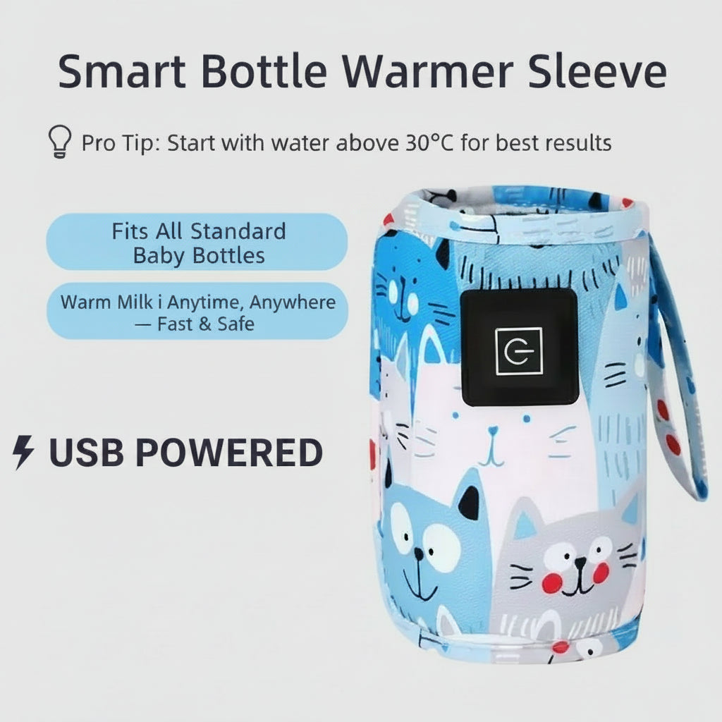 Portable USB Baby Bottle Warmer — Travel Insulated Bag, Stroller & Car Compatible