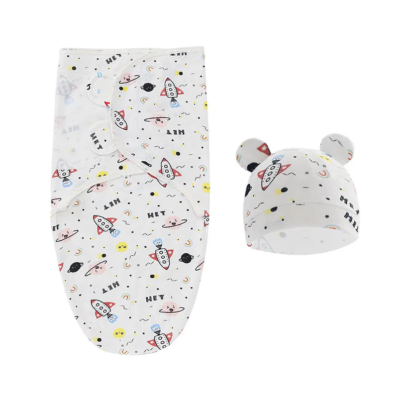 Baby Swaddle Sleeping Bag — 100% Cotton, Anti-Startle, Newborn 0-6M