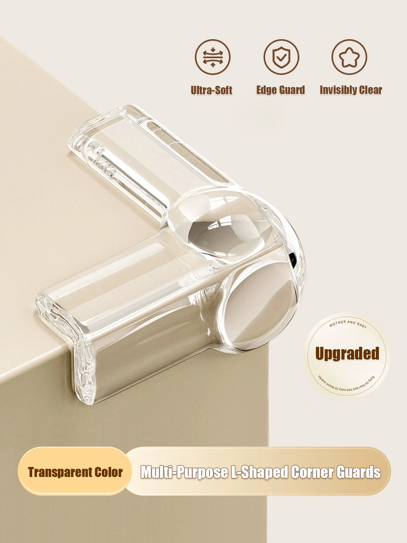 Protections d'angle épaisses - Protections de meubles extra souples en TPR (paquet de 4 ou 12)