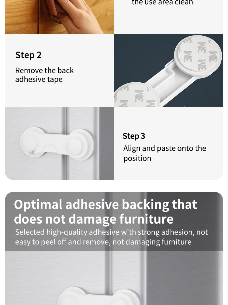 Lot de 10 verrous de sécurité pour bébé - Verrous anti-pincement multi-usages pour placards et tiroirs