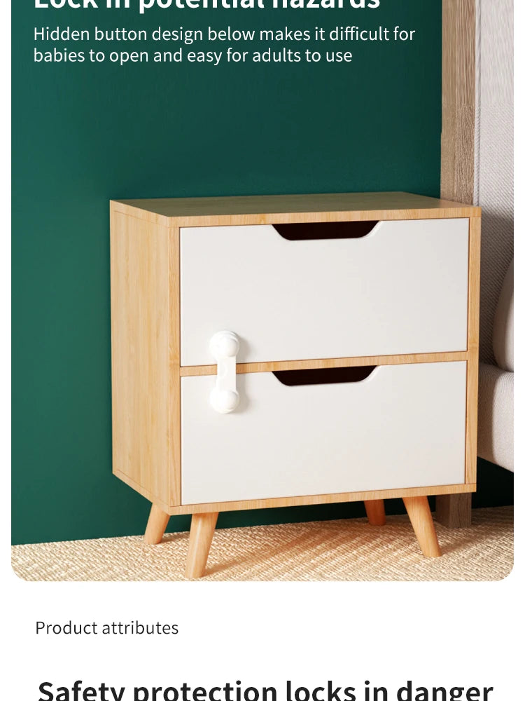 Lot de 10 verrous de sécurité pour bébé - Verrous anti-pincement multi-usages pour placards et tiroirs