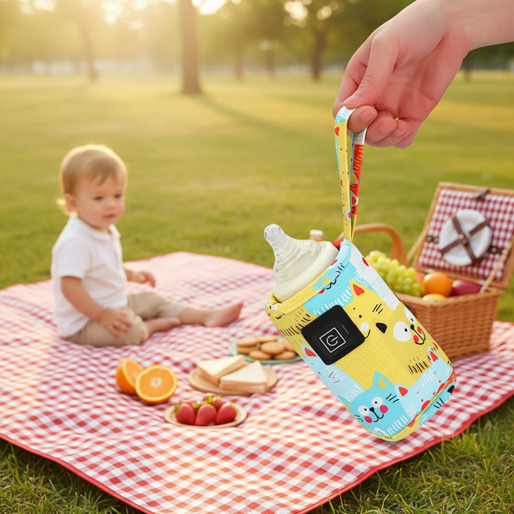 Portable USB Baby Bottle Warmer — Travel Insulated Bag, Stroller & Car Compatible