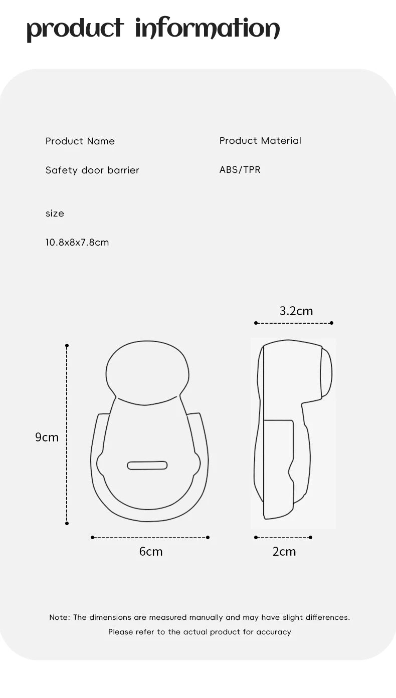 Butée de porte en forme d'arc - Protection anti-pincement pour la sécurité des bébés