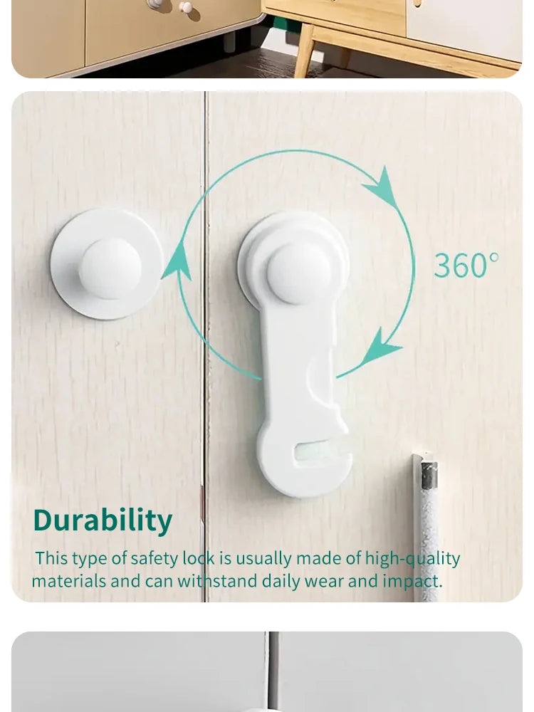 Lot de 10 verrous de sécurité pour bébé - Verrous anti-pincement multi-usages pour placards et tiroirs