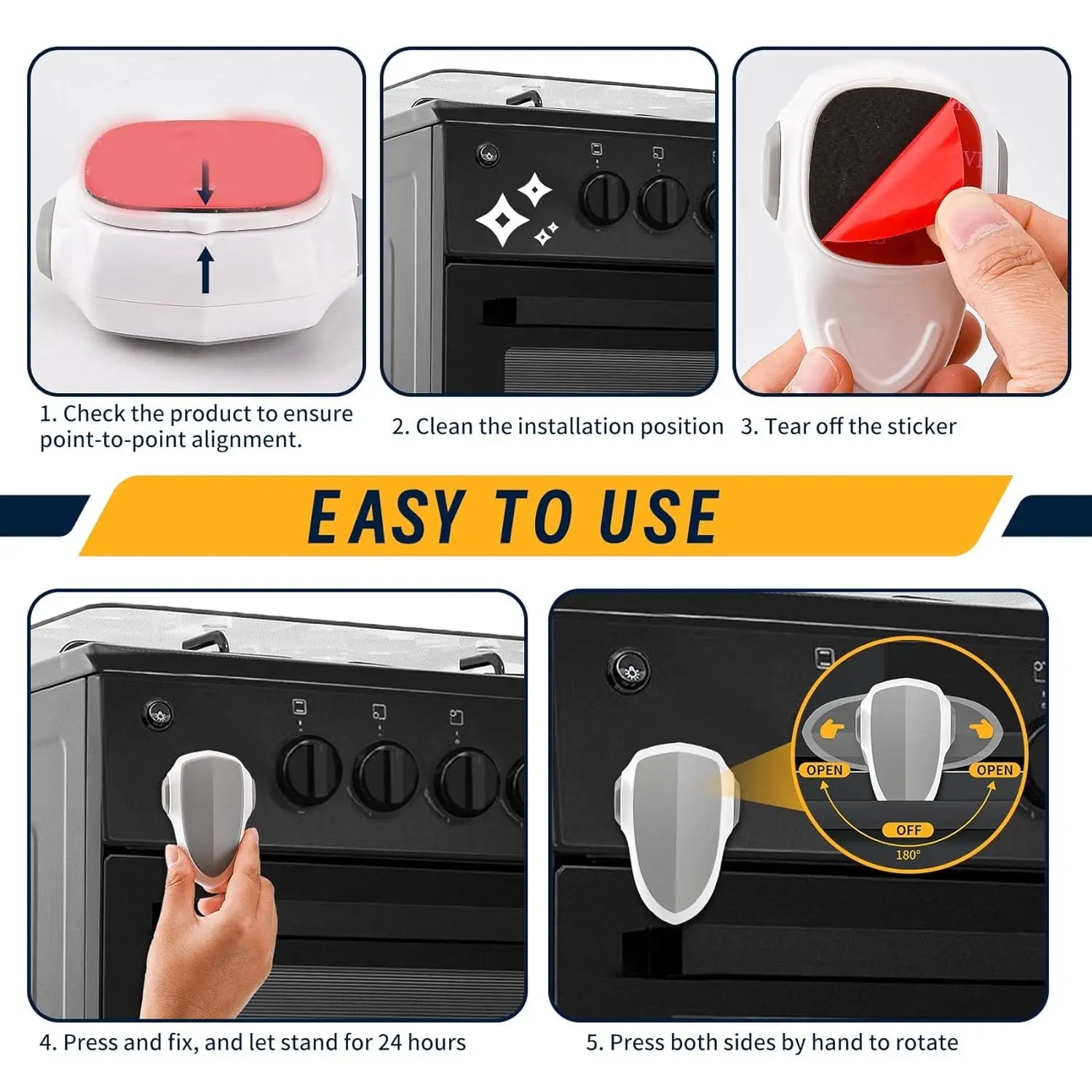 Verrou de porte pour four bébé - Verrou de sécurité de cuisine résistant à la chaleur